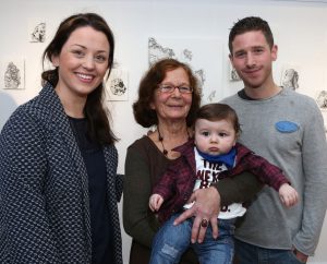 Family members- Chloe Hayes , Mette Sophie Roche , Adam and Peter Roche, pictured at the Opening of Mette Sofie Roche's Multimedia Exhibition at Laois Arthouse ,Stradbally . Photo: Michael Scully- no reproduction fee.